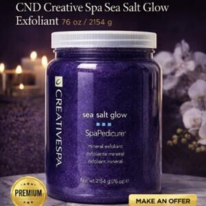 CND Creative Spa Sea Salt Glo Spa Pedicure Mineral Exfoliant 76 0z/2154g New